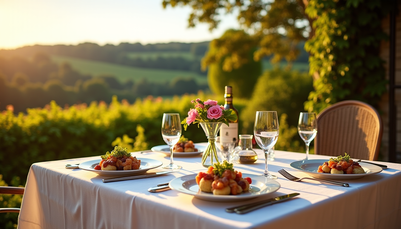 Illustration : 400 € et + hôtel de luxe, restaurants — vivre une escapade gourmande en france entre terroir et paysages d’exception