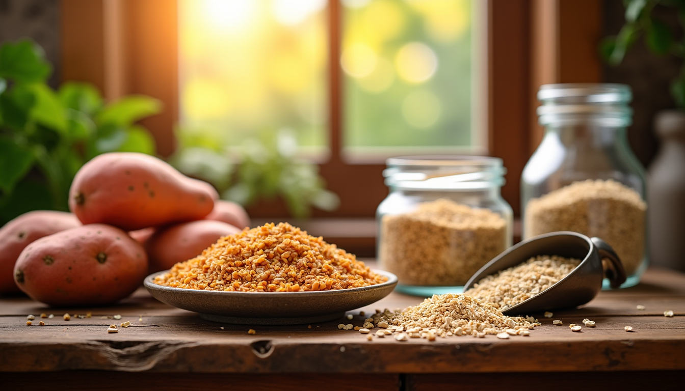 aliments simples à intégrer pour booster votre apport nutritionnel — la patate douce, le riz complet, le quinoa