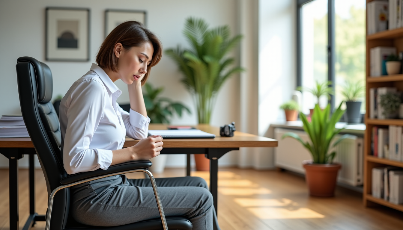Illustration : "le meilleur moyen de lutter contre les maux &mdash; mal de dos au bureau : pourquoi votre si&egrave;ge de direction est le coupable