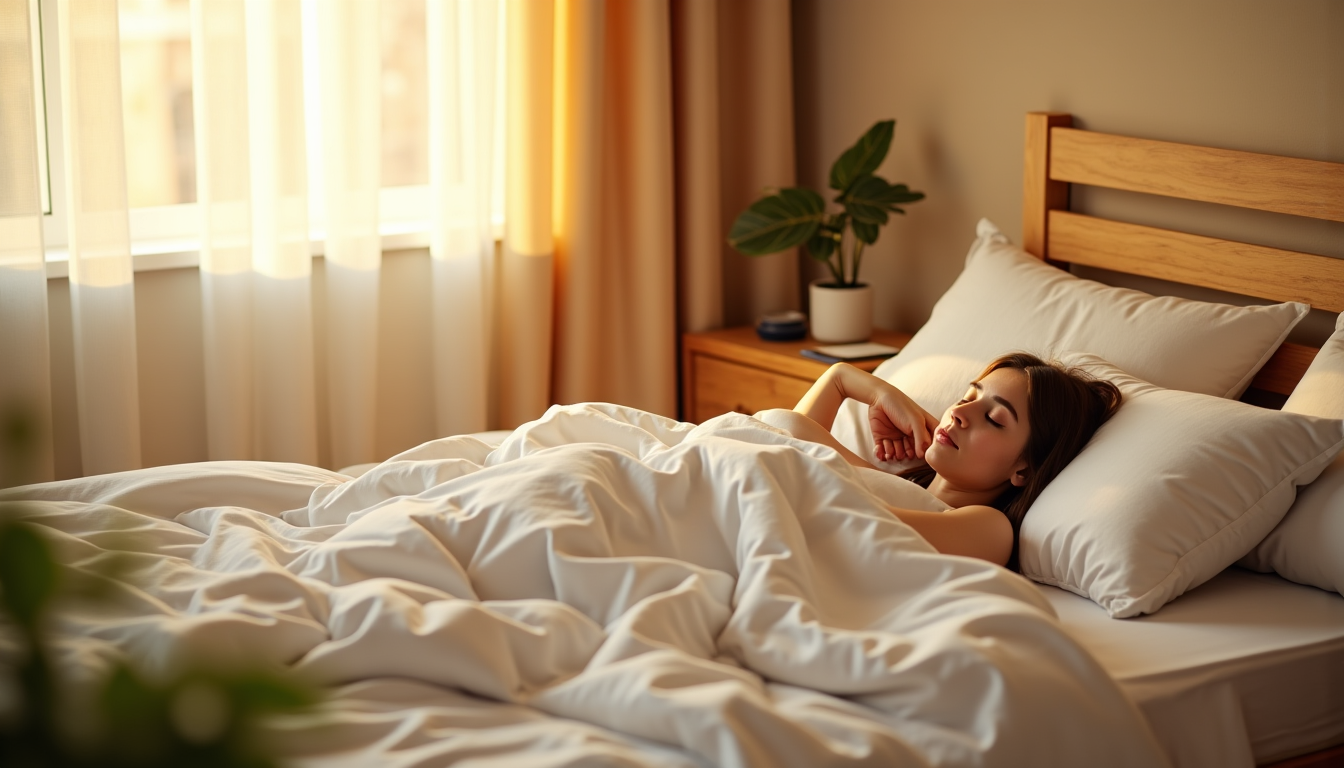 Illustration : en prenant soin de votre sommeil et en — améliorez votre bien-être grâce à des habitudes saines