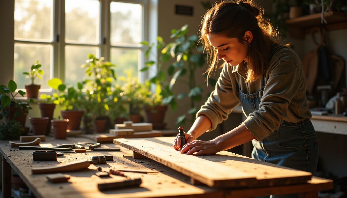 Illustration : esse avec des serre-joints. ne précipitez pas cette — fabriquer un support pour plantes d’intérieur en bois recyclé ?