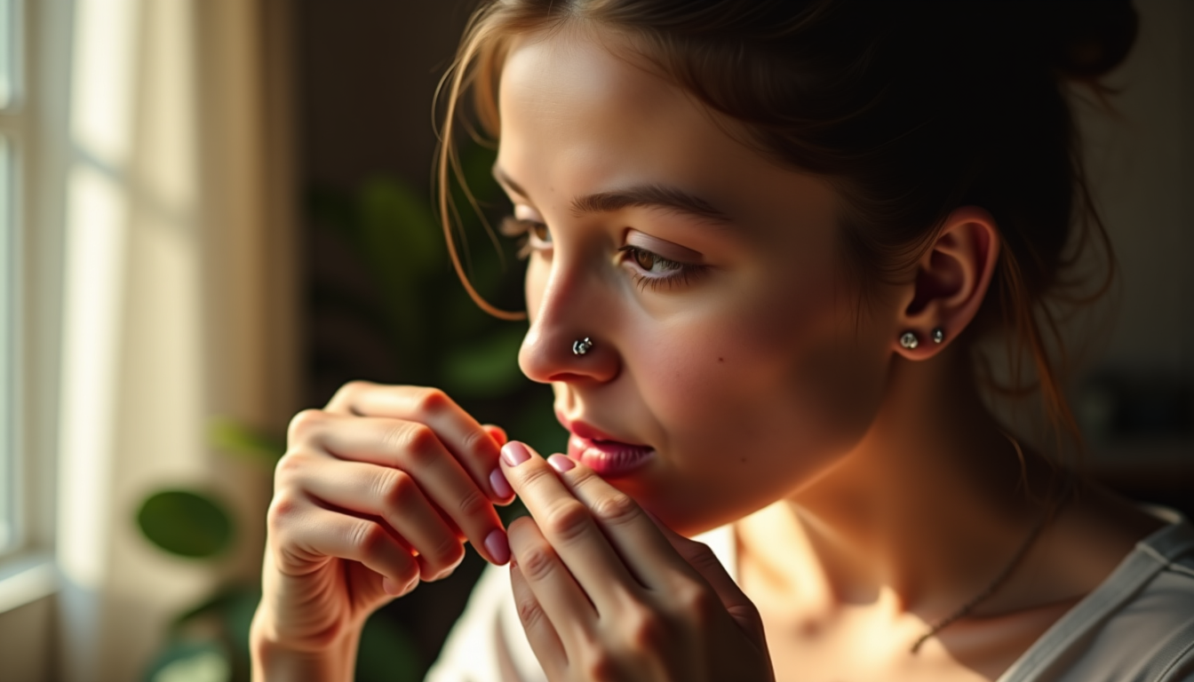 Illustration : diamètre nécessite une cicatrisation complète, risque de mouvement — piercing du nez : anneau ou stud, lequel choisir au début ?