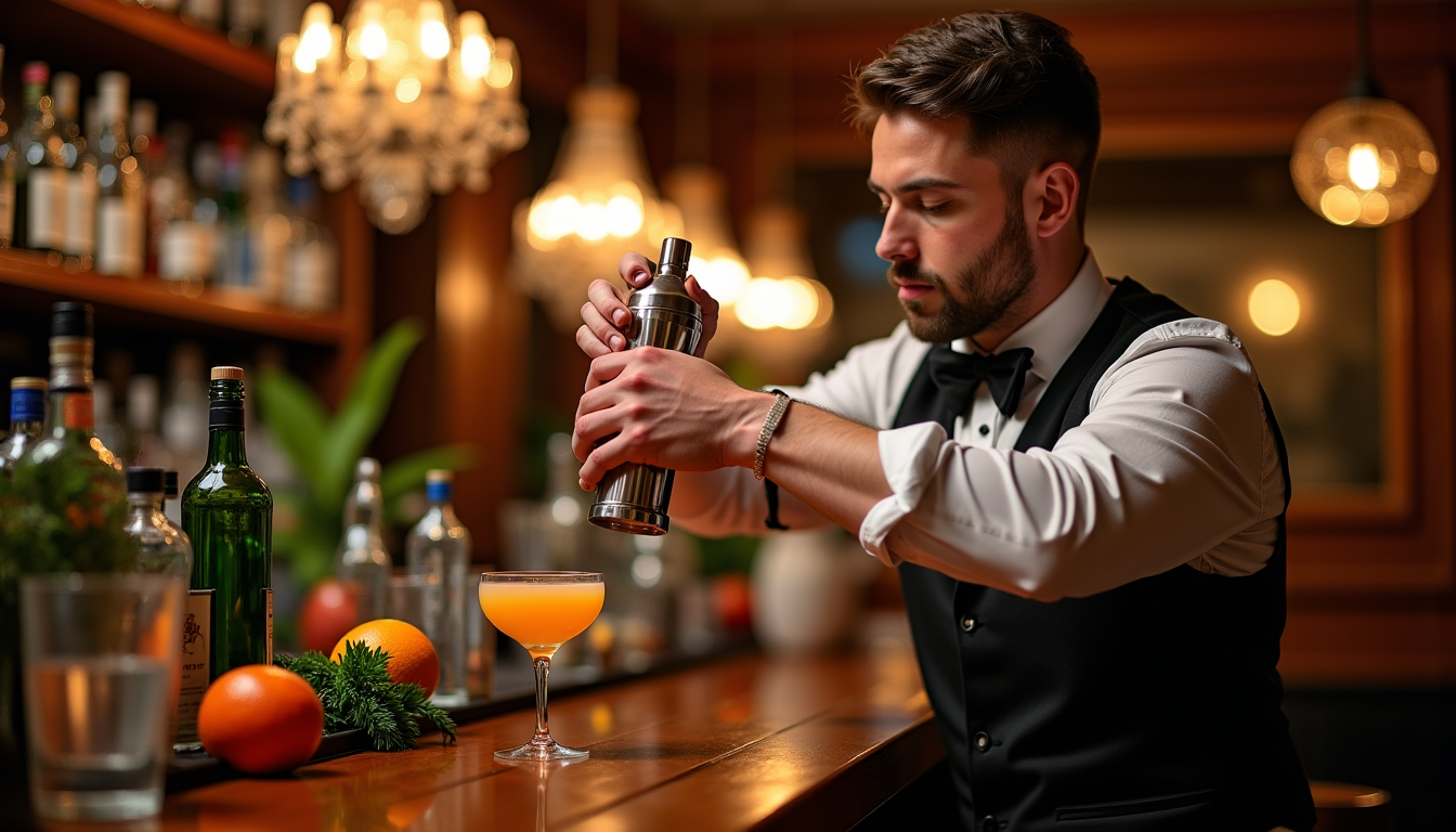 Illustration : ensuite, filtrez le contenu du shaker à l'aide — sont les vrais ingrédients du cocktail casino traditionnel ?