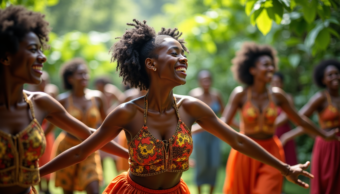 Illustration : ces bénéfices complémentaires font de la danse africaine — bienfaits des danses africaines sur le corps et l’endurance