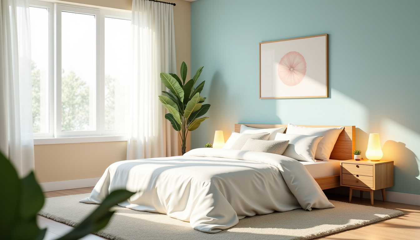 Illustration : votre chambre devrait être un véritable sanctuaire, une — créer une harmonie intérieure avec des couleurs apaisantes