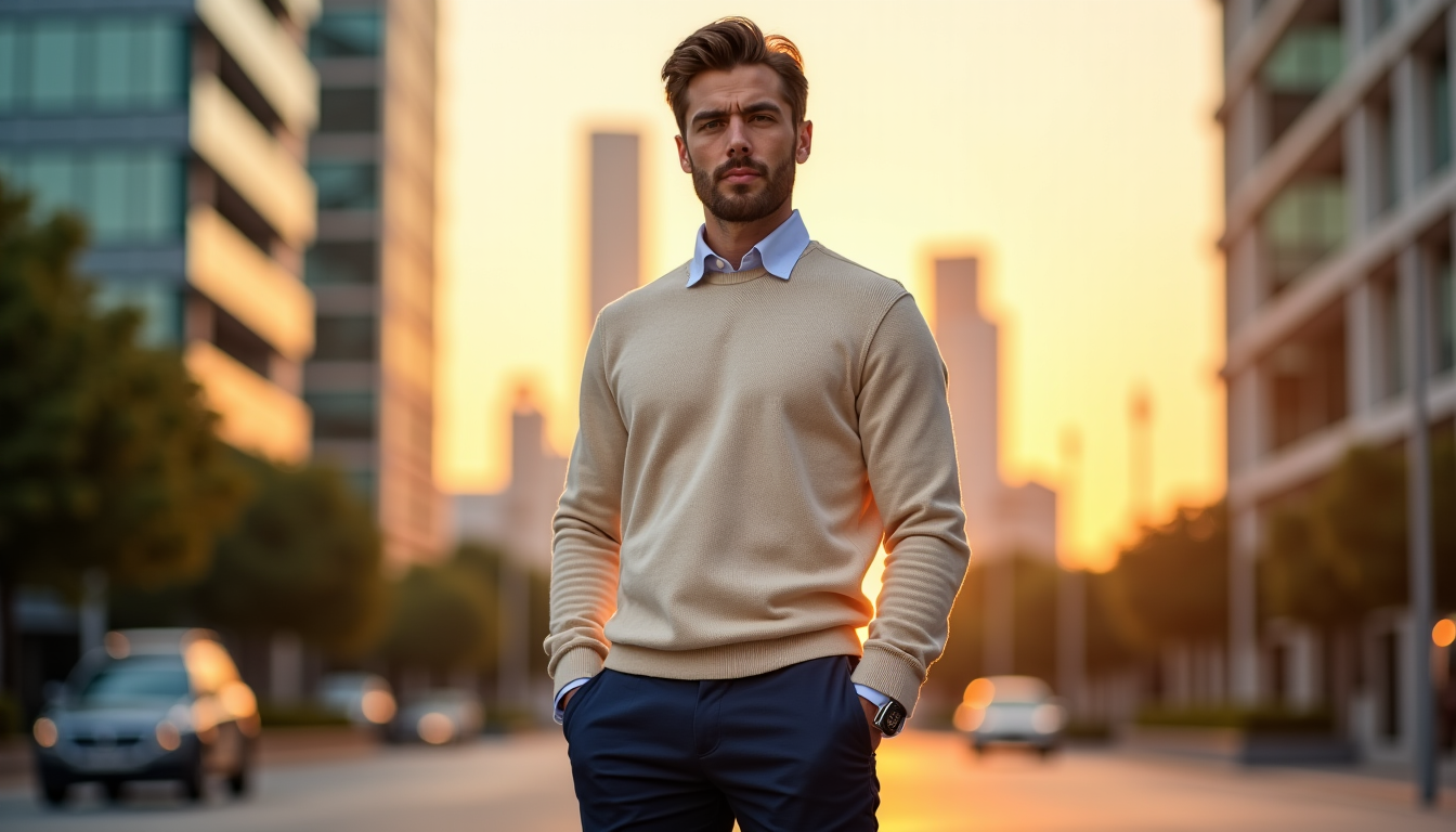 associer son pull à un costume ou un chino sans faute de goût ? — un bon équilibre entre le volume du pull