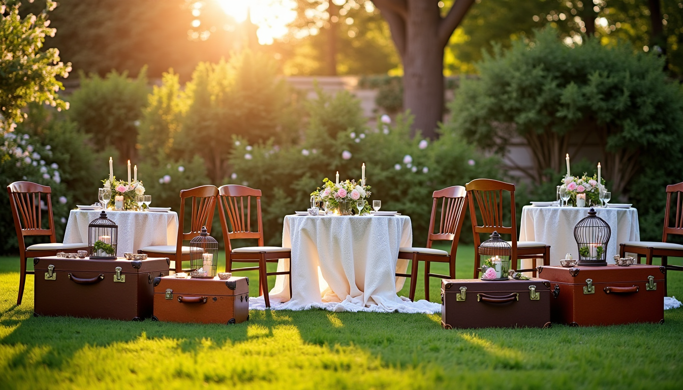 idées créatives pour une décoration de mariage inoubliable — pour les amoureux des époques passées, le vintage