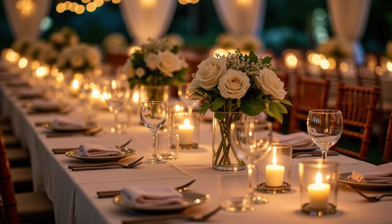 sublimez votre mariage avec des idées de décoration élégantes — n'oubliez pas les sources de lumière d'appoint qui