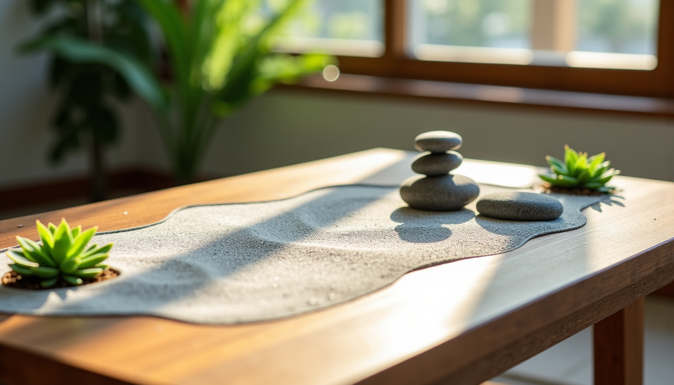 Illustration : , explorez l'idée d'un jardin zen miniature avec — créer un espace jardin relaxant chez soi