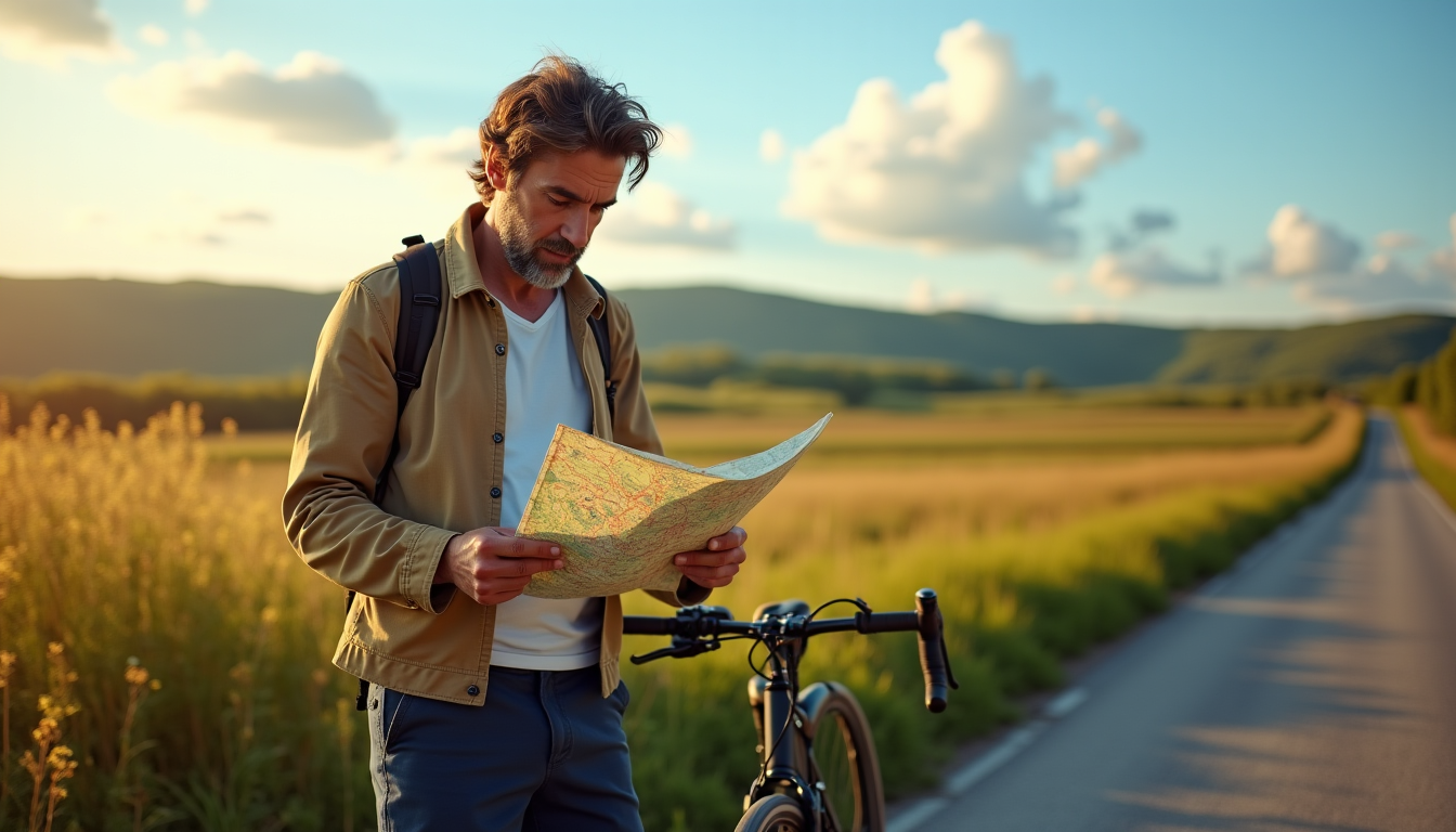 Illustration : une carte papier reste une valeur sûre, même — secrets d'un voyage inoubliable à vélo