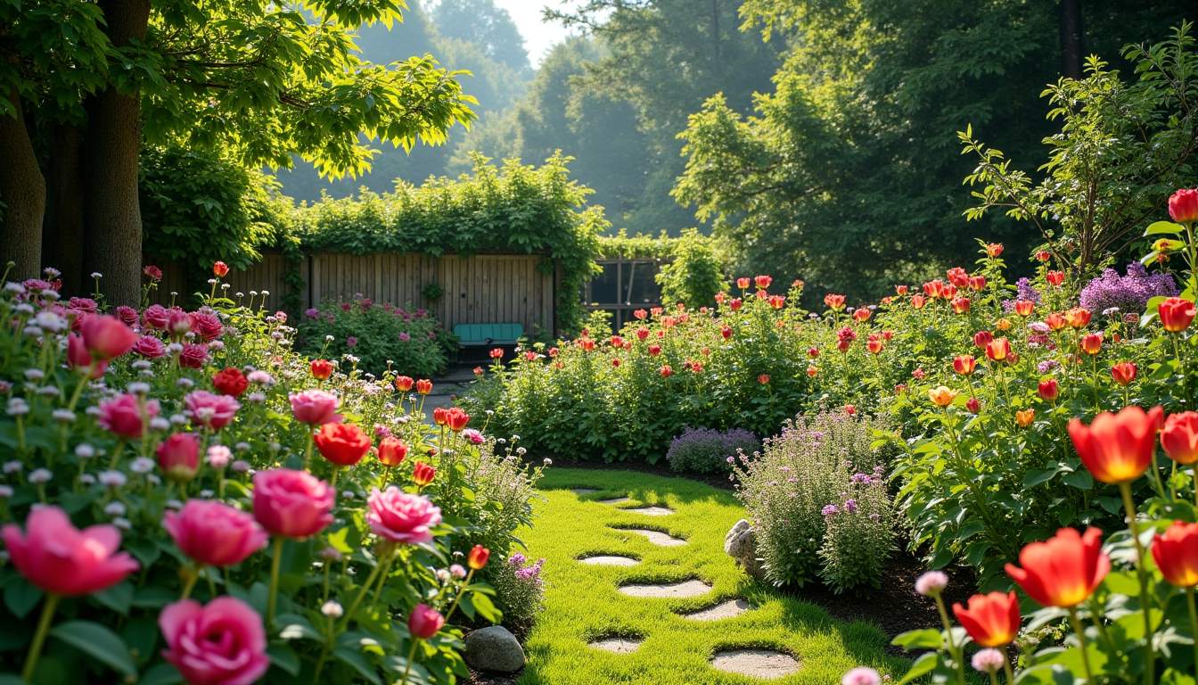 Illustration : en choisissant judicieusement vos variétés florales, vous assurez — secrets pour un jardin harmonieux et accueillant
