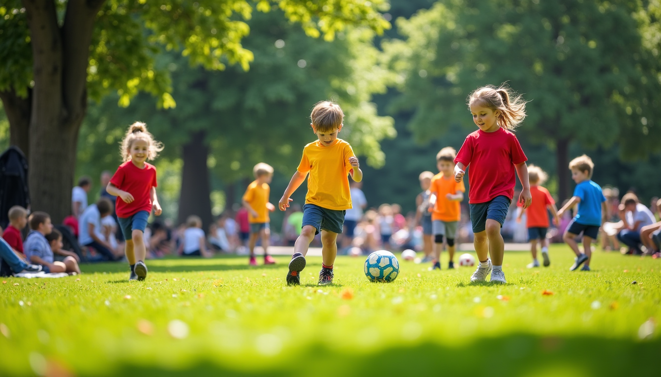 ensemble sportif : l'harmonie entre jeu et famille — ces zones favorisent également la socialisation entre enfants,