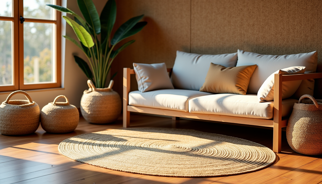 Illustration : e chanvre et le jute : robustes, parfaits — aménagez votre intérieur avec des matériaux naturels et durables