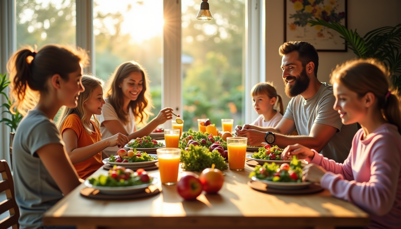 Illustration : « une alimentation saine ne se contente pas — optimiser votre bien-être avec une alimentation équilibrée