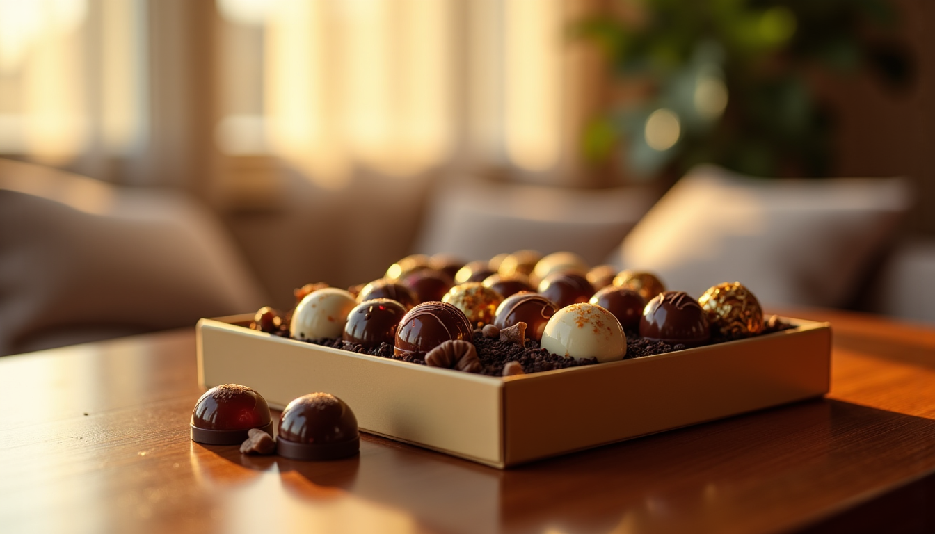 Illustration : l'achat d'un coffret de chocolats pralinés peut se — coffret de chocolats pralinés choisir pour un cadeau réussi ? Chez Requia Illustration : l'achat d'un coffret de chocolats pralinés peut se — coffret de chocolats pralinés choisir pour un cadeau réussi ? Chez Requia