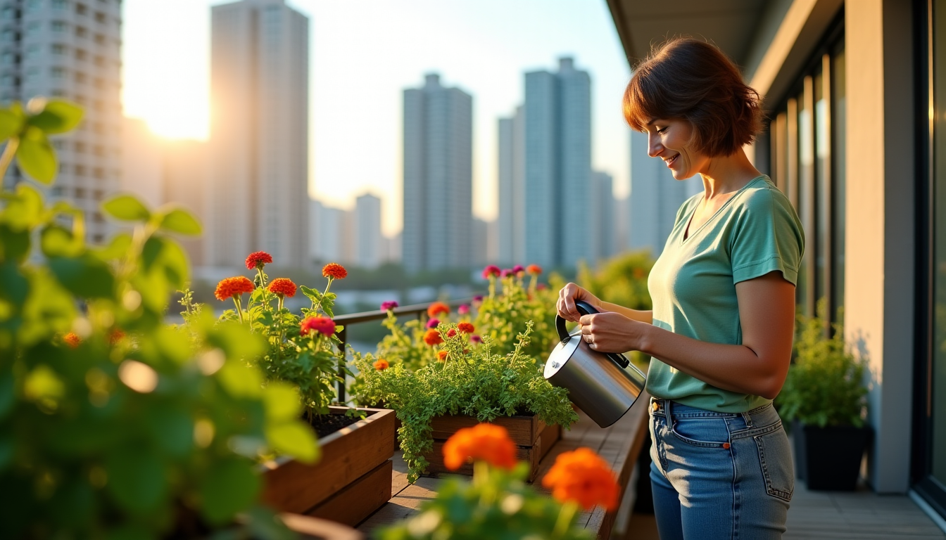 Illustration : le jardinage, même sur un balcon, est une — réduire notre empreinte : gestes écologiques simples et efficaces