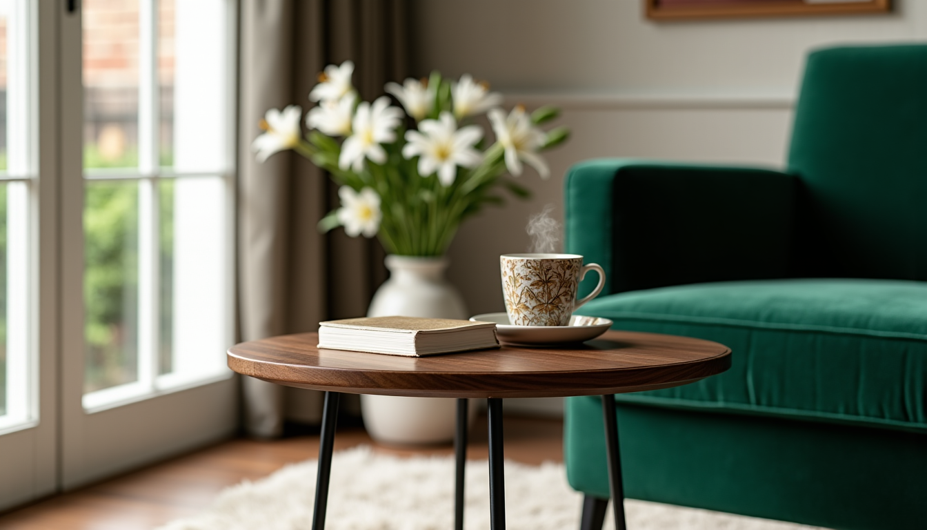Illustration : es tables d'appoint, faciles à déplacer, pour poser — secrets pour une ambiance cosy et élégante chez vous