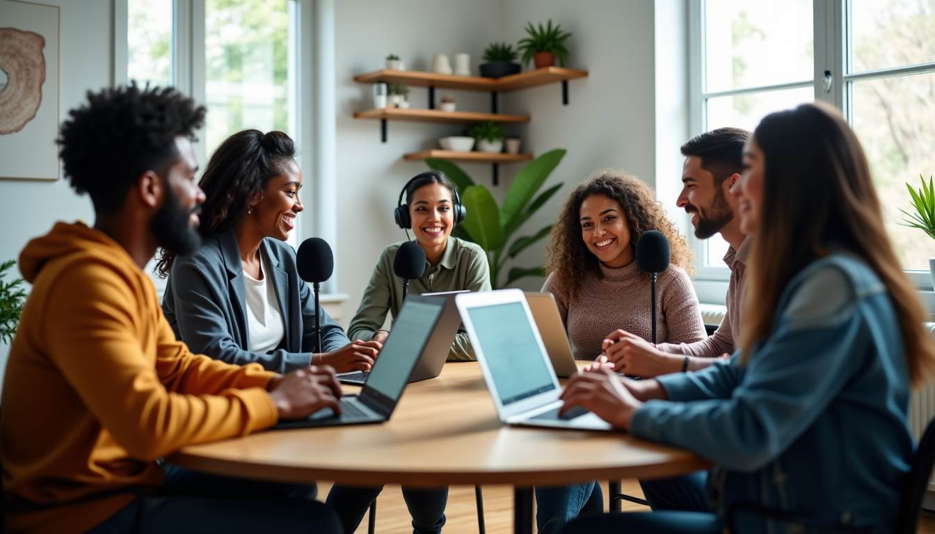 Illustration : s qu'un enregistrement avec de multiples intervenants, des &mdash; est le meilleur outil de transcription de podcast du moment ?