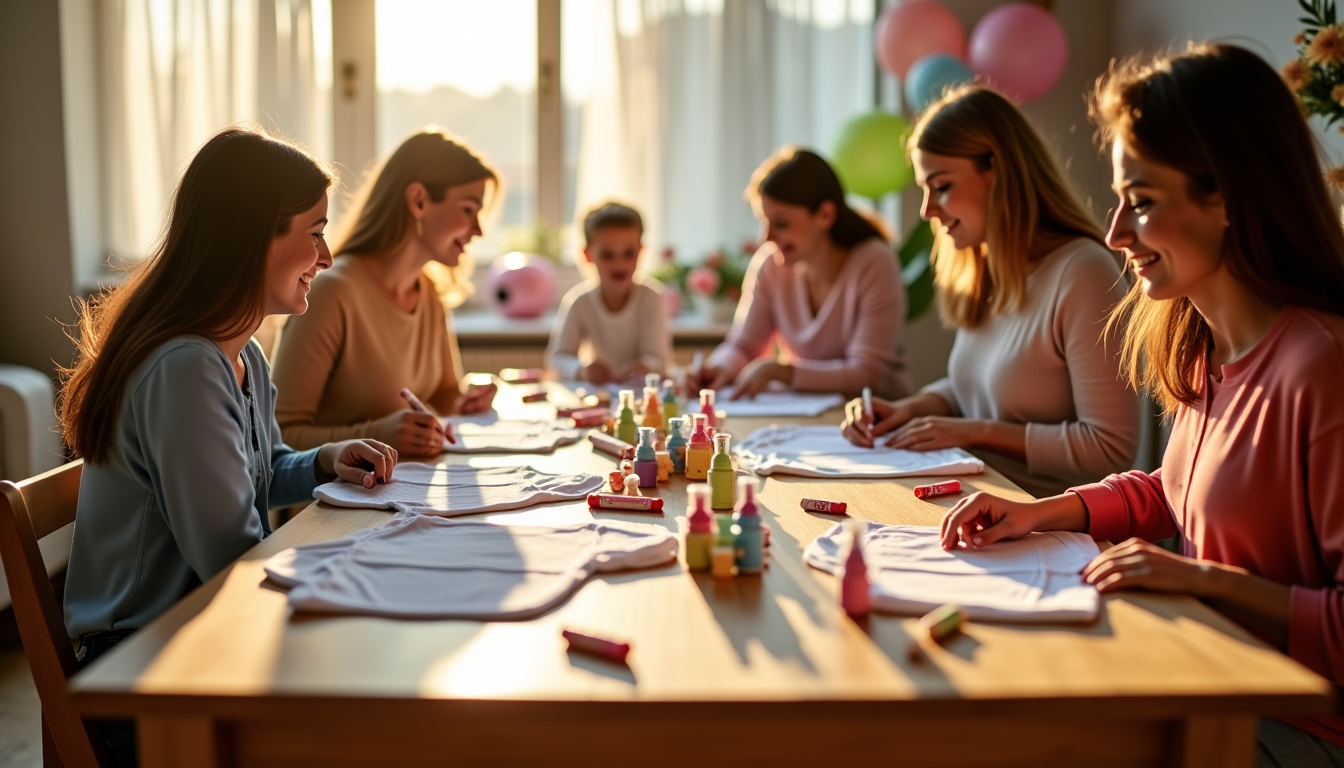 meilleures idées pour organiser une baby shower originale — mettez à disposition des bodys ou des bavoirs