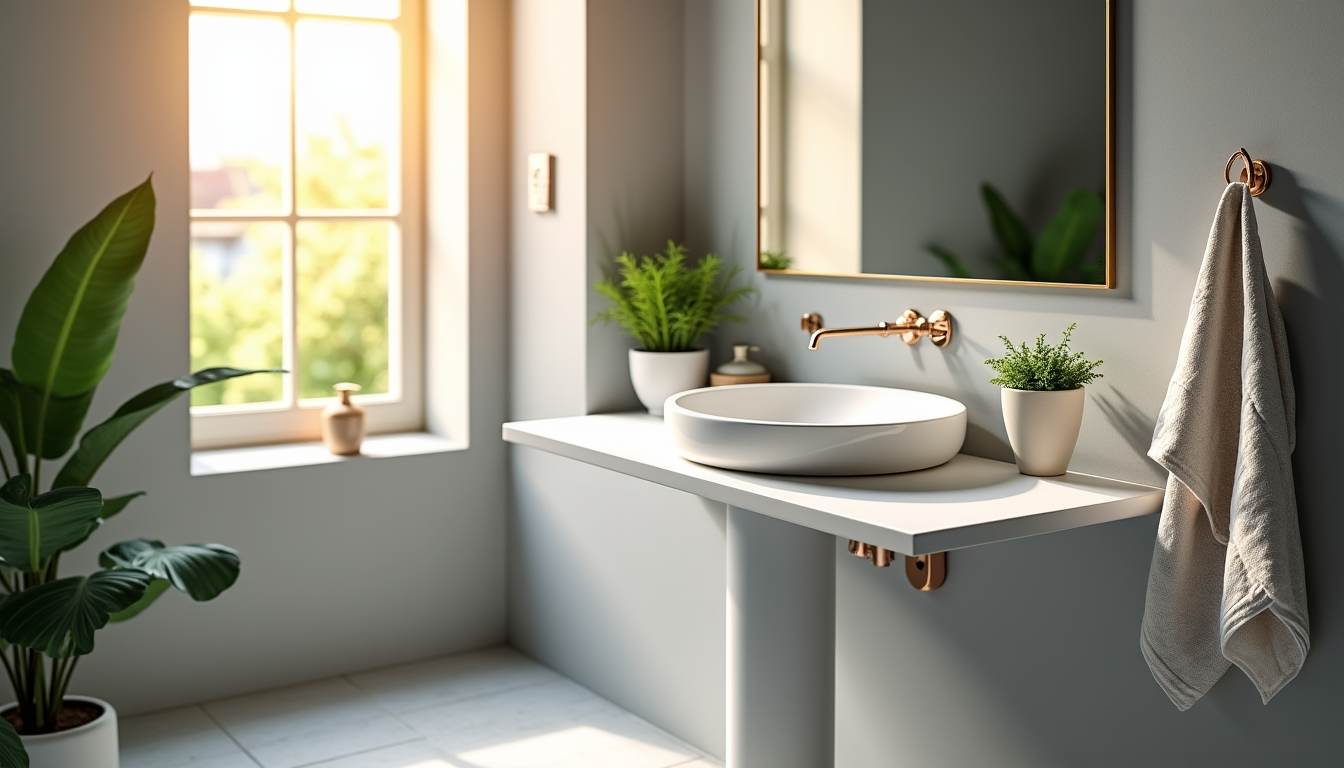 Illustration : ntes et l'esthétique de la pièce, transformant ainsi — choisir un lavabo totem adapté à une petite salle de bain ?