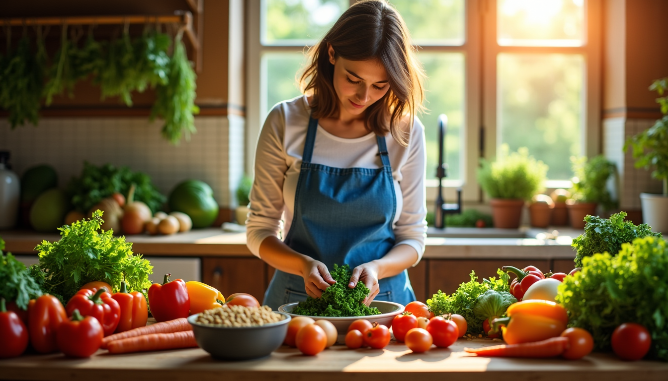 Illustration : expérimentez avec des recettes à base de légumes — optimisez votre bien-être par une alimentation saine