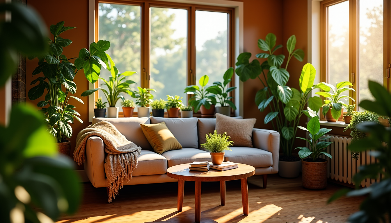 Illustration : es plantes vertes contribuent également à humaniser l'espace, — secrets pour une ambiance cosy chez soi