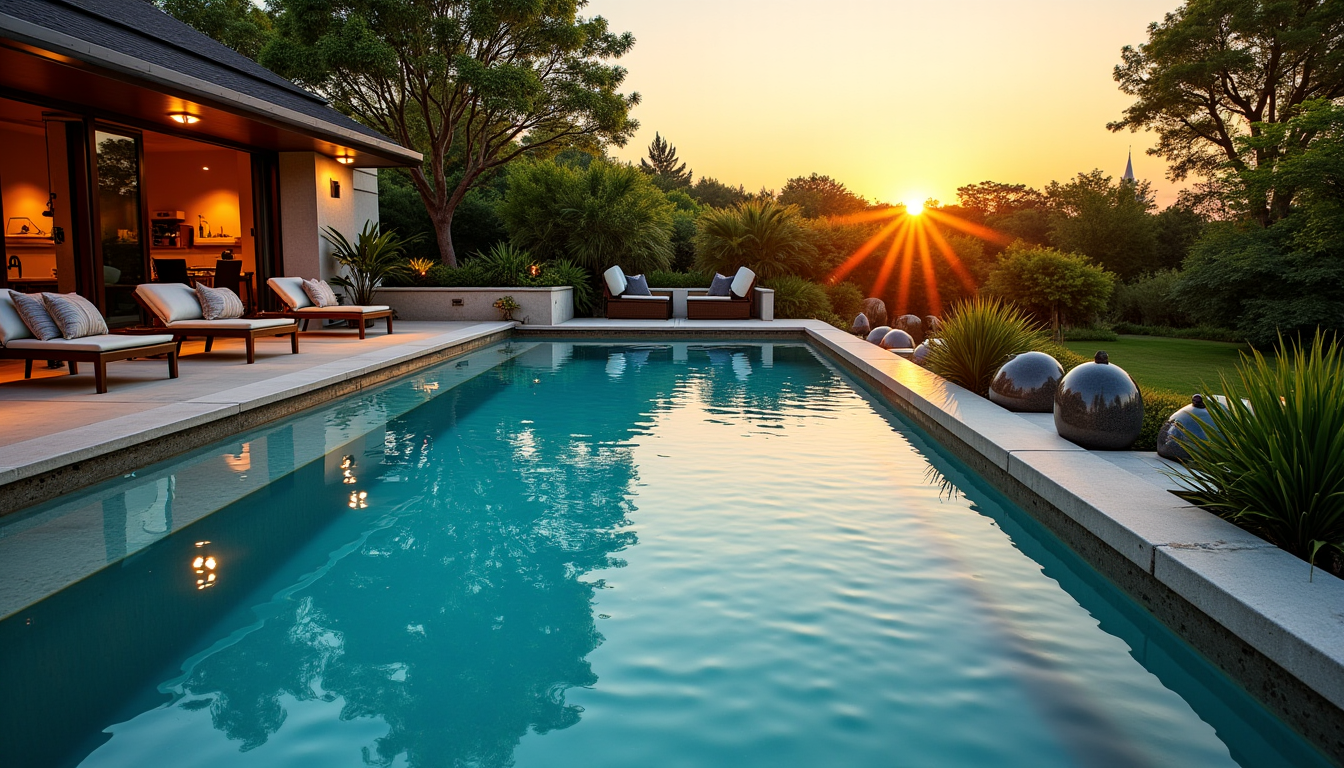 Illustration : crètes peuvent diffuser une playlist relaxante, complétant ainsi — idées créatives pour une piscine au style unique