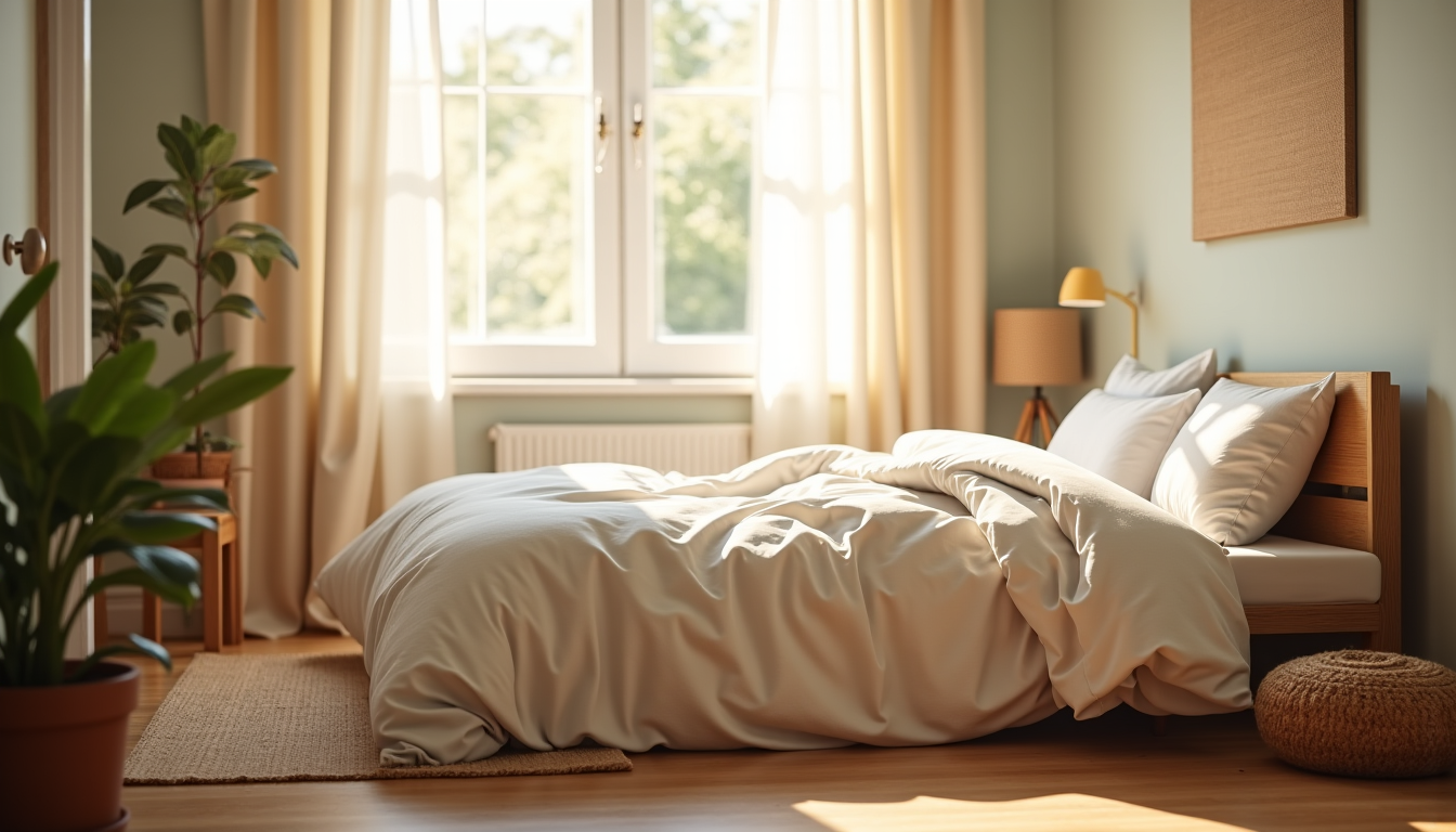 Illustration : une isolation. rideaux : lin, coton épais pour — astuces déco pour rendre une chambre plus apaisante