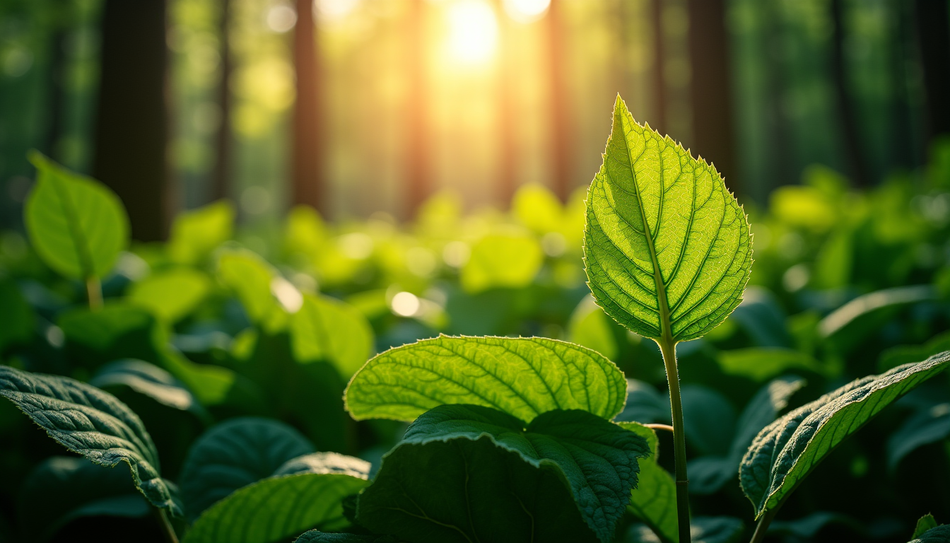 Illustration : la photosynthèse, processus par lequel les plantes convertissent — innovations biomimétiques : quand la nature inspire la technologie