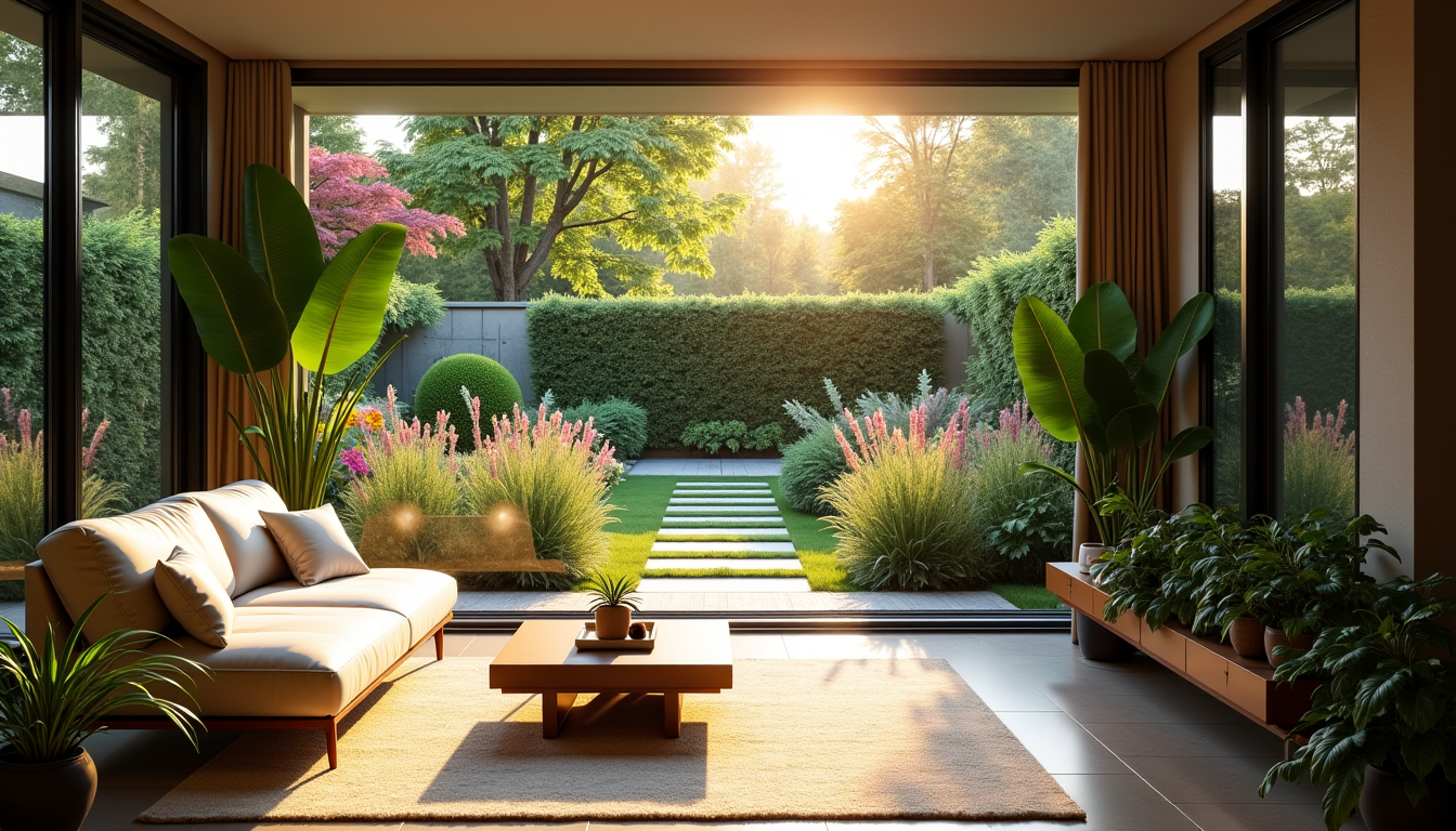 Illustration : "l'architecture d'intérieur et l'aménagement paysager ne sont pas — épanouissez votre espace : astuces pour maison et jardin