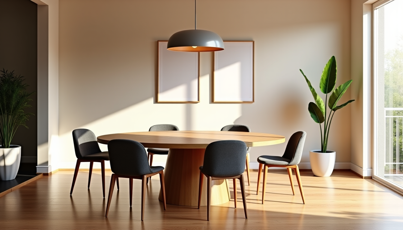 choisir le mobilier design idéal pour votre salle à manger — ronde. elle offre une grande surface et des
