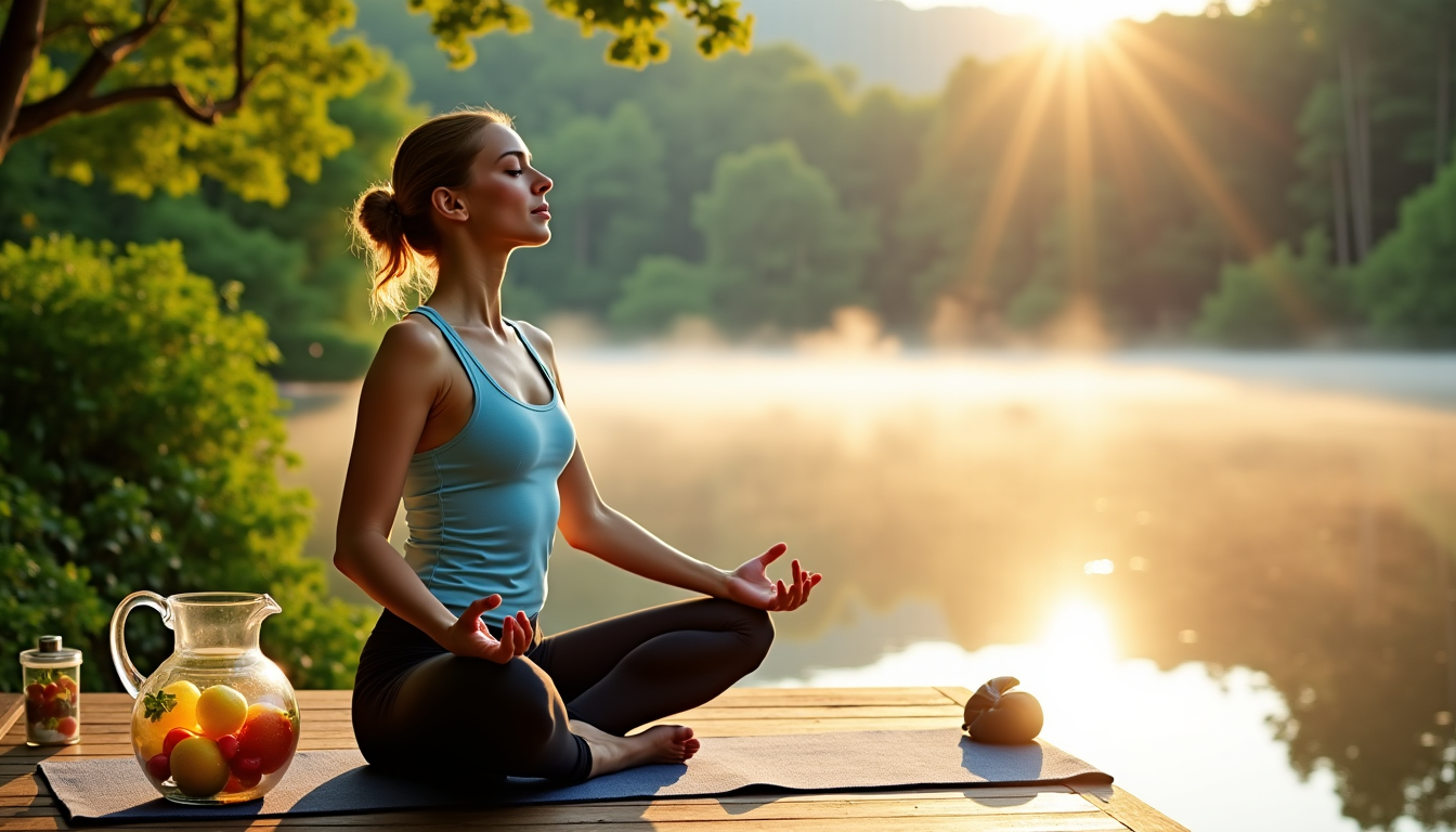 clés pour un équilibre mental et physique optimal — souple et élastique ajoutez des rondelles de fruits