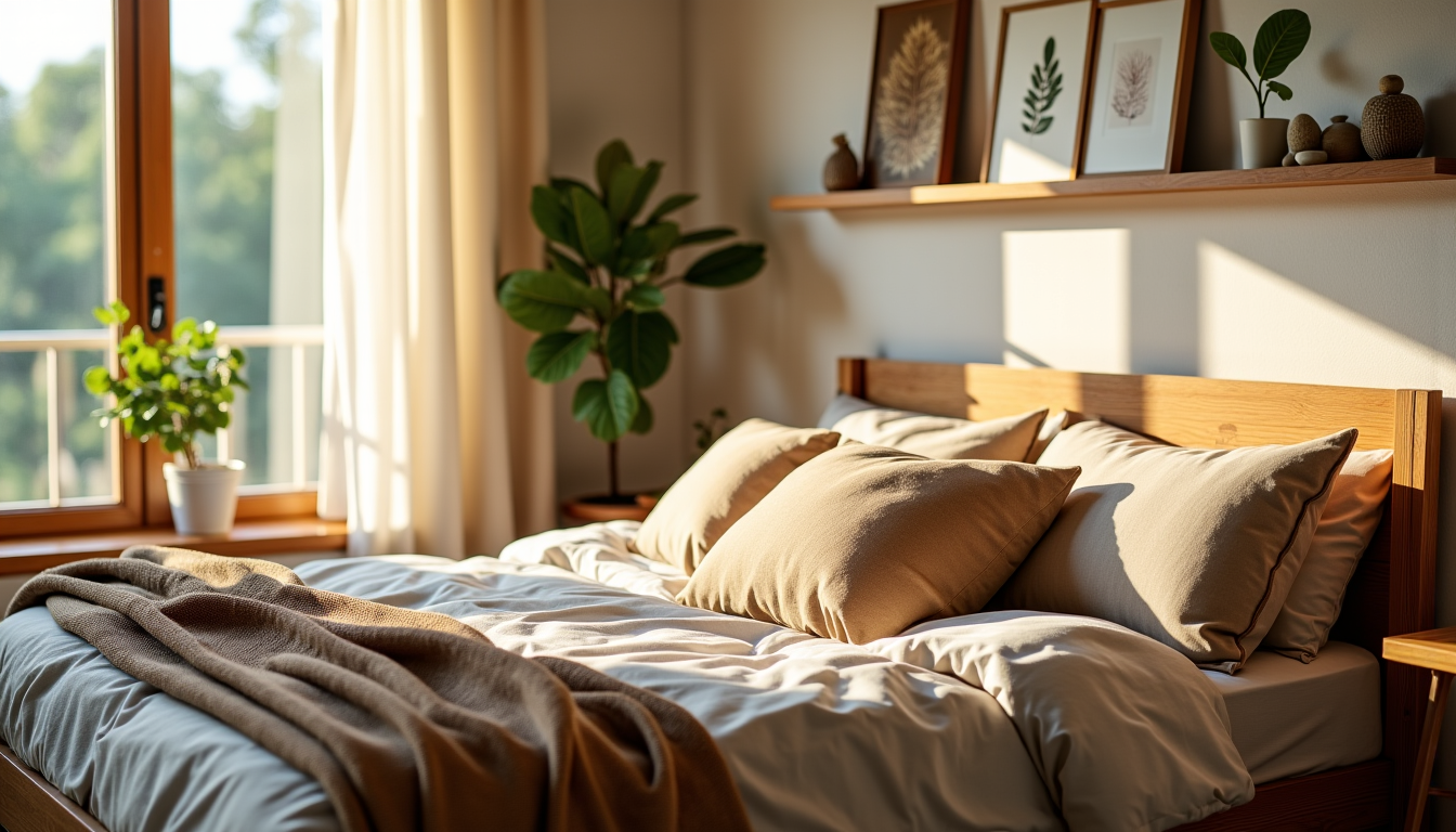Illustration : les textiles et les accessoires sont les touches — réaliser une belle déco nature dans sa chambre ?