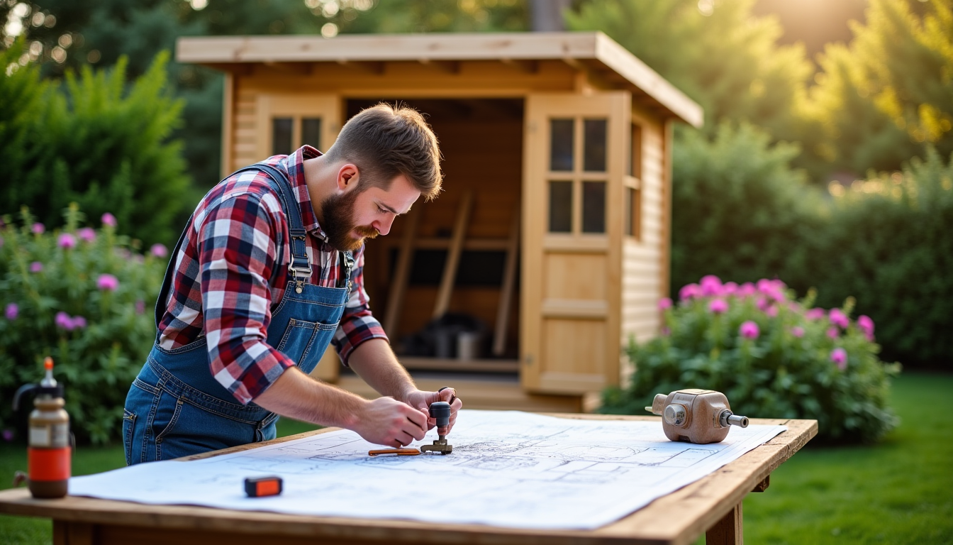 Illustration : pour un montage r&eacute;ussi, des plans de construction &mdash; construire un abri de jardin en bois : les points &agrave; pr&eacute;voir avant de se lancer ?
