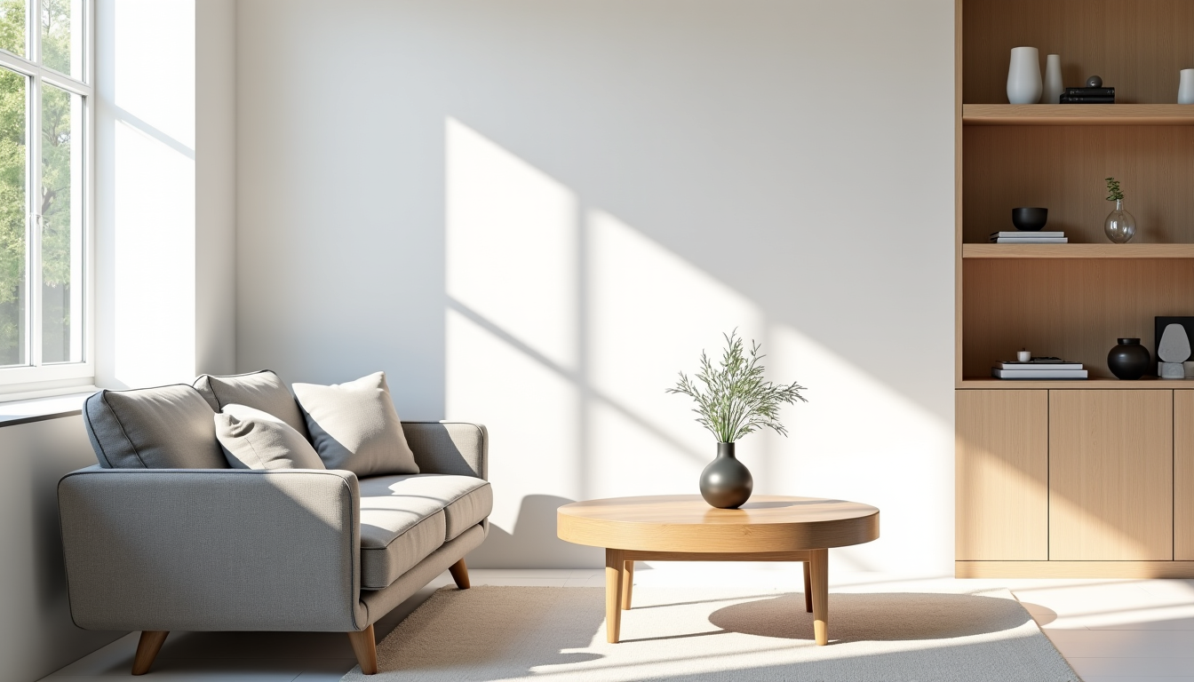 Illustration : dans un intérieur minimaliste, chaque pièce de mobilier — inspirez-vous du minimalisme pour votre intérieur élégant