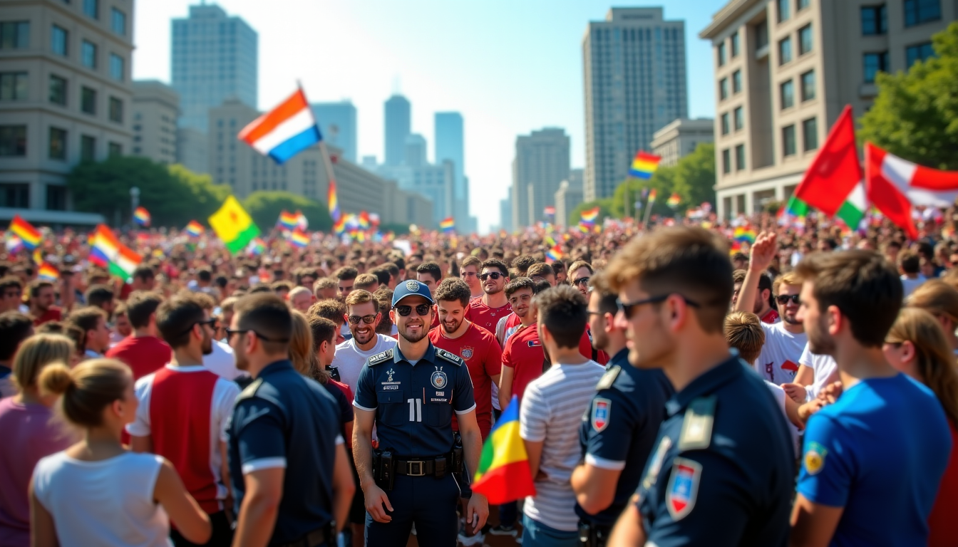 coulisses d’une fan zone coupe du monde réussie pour les supporters — et les forces de l'ordre garantit une intégration