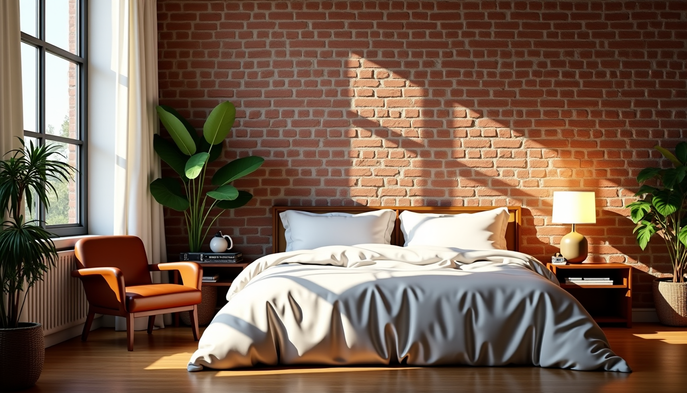 donner du caractère à sa chambre avec les idées de reminiscencehome.com ? — un mur en briques apparentes ou un enduit