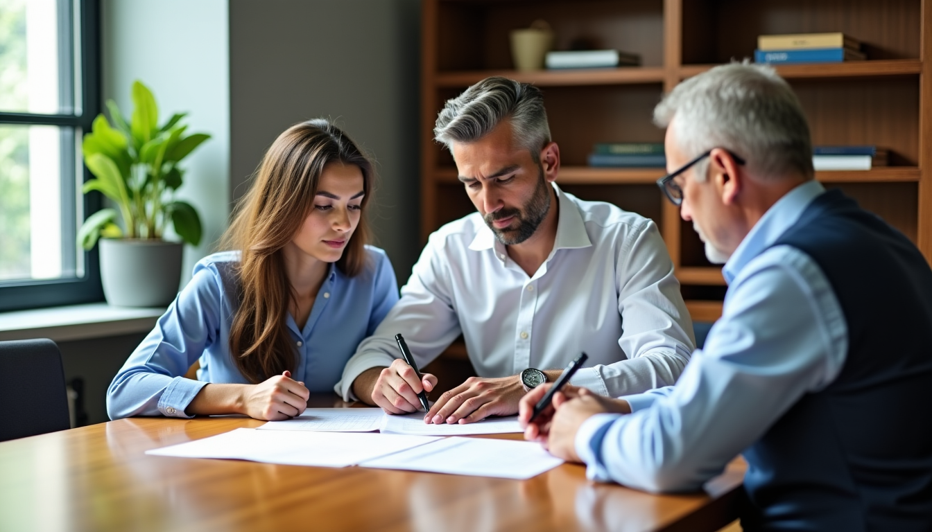 Illustration : la signature de l'acte de vente chez le — réussissez de votre achat immobilier : les pièges à éviter avant de signer l'acte de vente