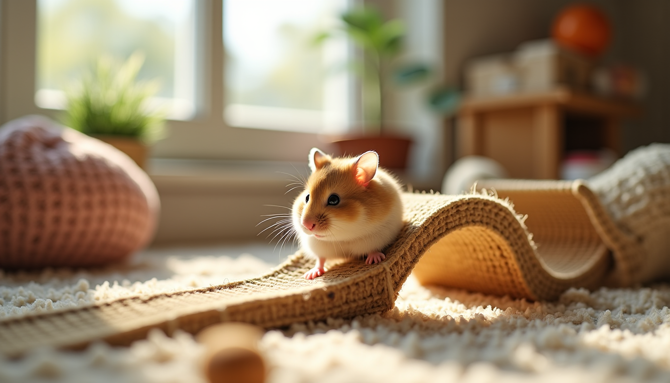 accessoire ludique pour hamster russe — les ponts flexibles en bois ou en chanvre