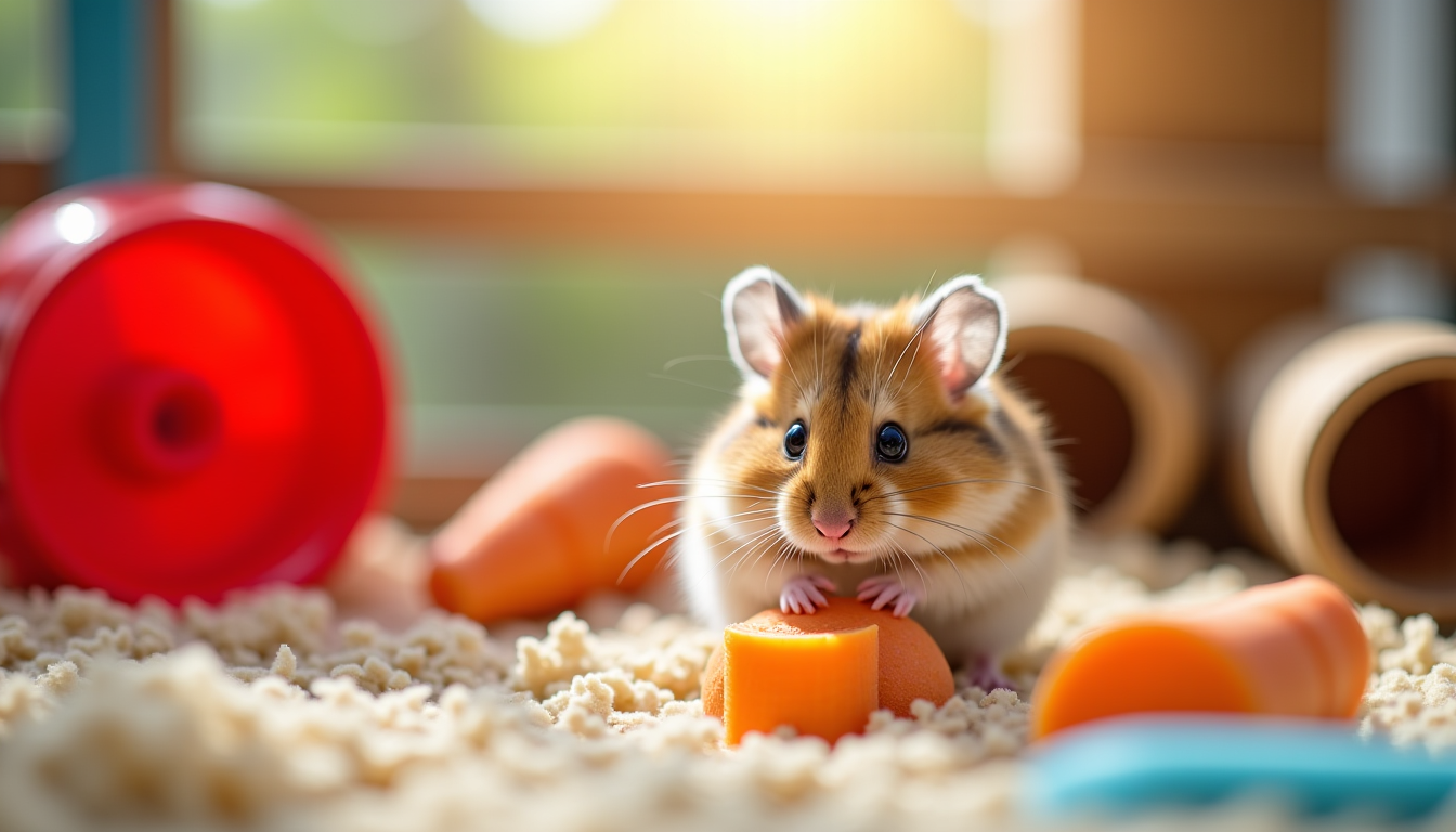 Illustration : les accessoires seront salis par l'urine, les excréments — accessoire ludique pour hamster russe