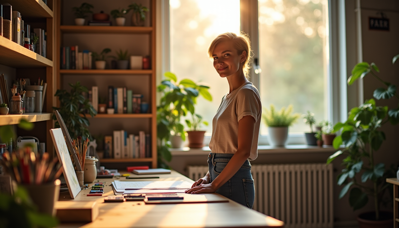 Illustration : s régulières : levez-vous et étirez-vous toutes les — créer son espace de travail : un guide pour une maison atelier