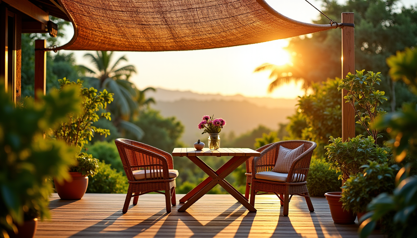 Illustration : pour que votre toile d'ombrage en fibre de &mdash; sublimer votre terrasse avec une toile de coco en ombrage naturel