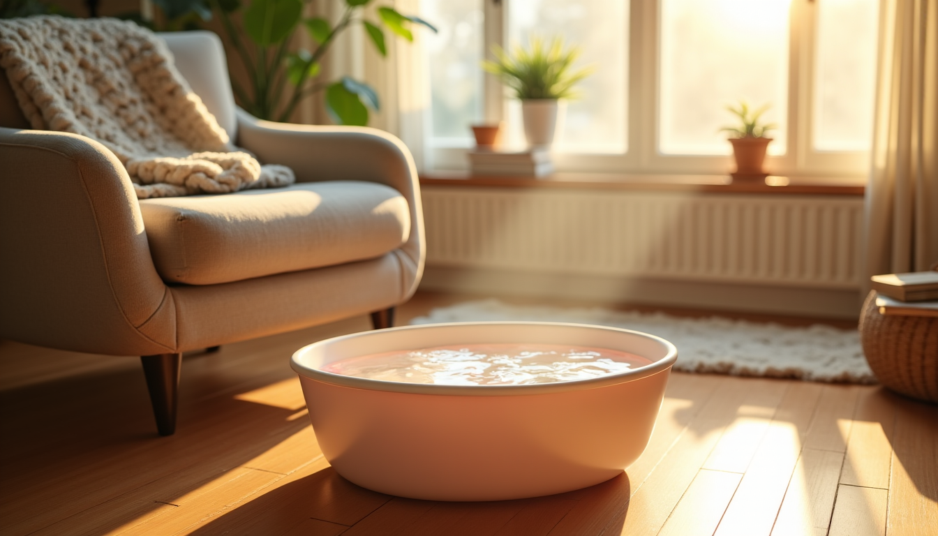 Illustration : légèreté et leur compacité en font un choix — choisir la meilleure bassine bain de pied pour se relaxer après le travail