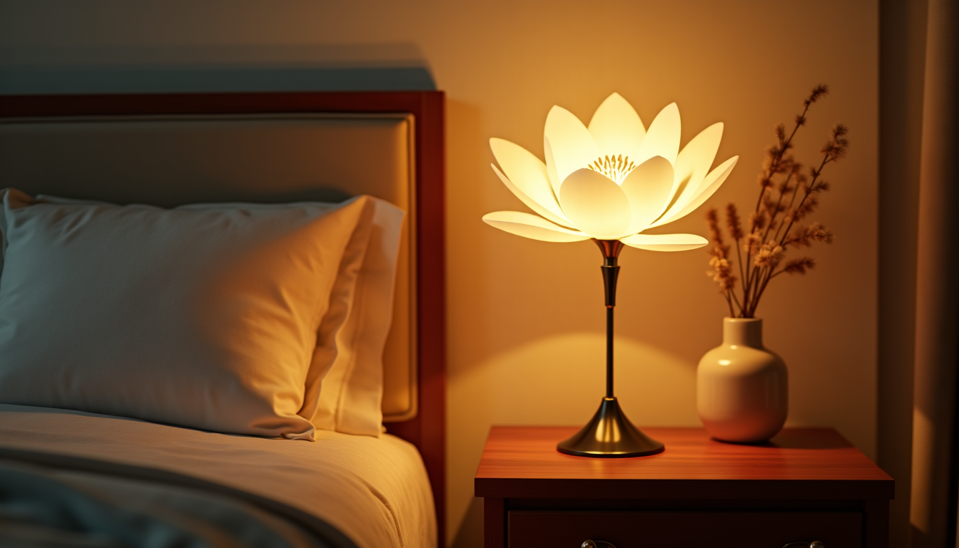 Illustration : dans la chambre, la lampe sur pied fleur — intégrer une lampe sur pied fleur dans votre décoration intérieure ?