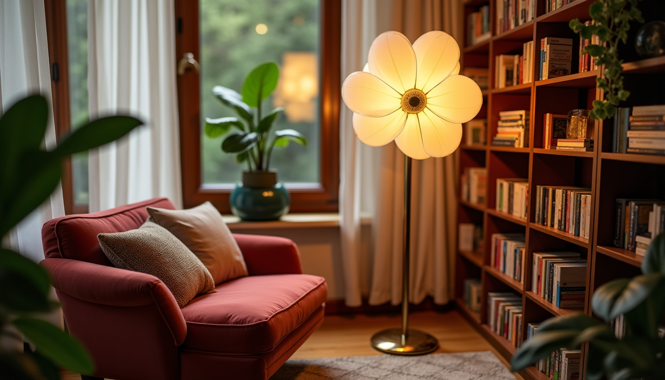 nos astuces déco avec une lampe sur pied fleur pour un coin lecture lumineux — représentations plus réalistes, offrant un vaste éventail pour