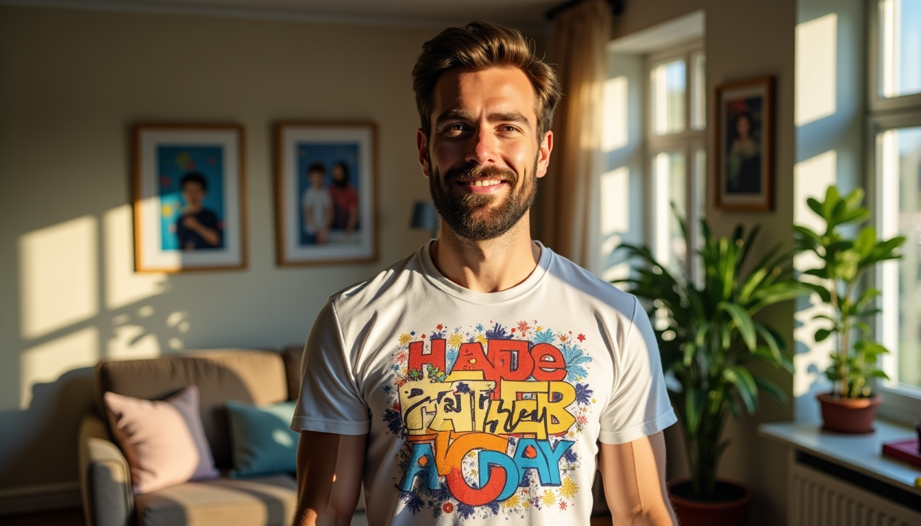 Illustration : lisé qui fera son effet, de nombreux services — top 10 des idées de tee-shirts personnalisés à offrir pour la fête des pères