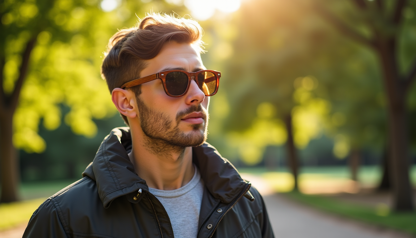 les lunettes de soleil en bois pour homme sont la grande tendance de l'année — le bois offre également une texture douce et