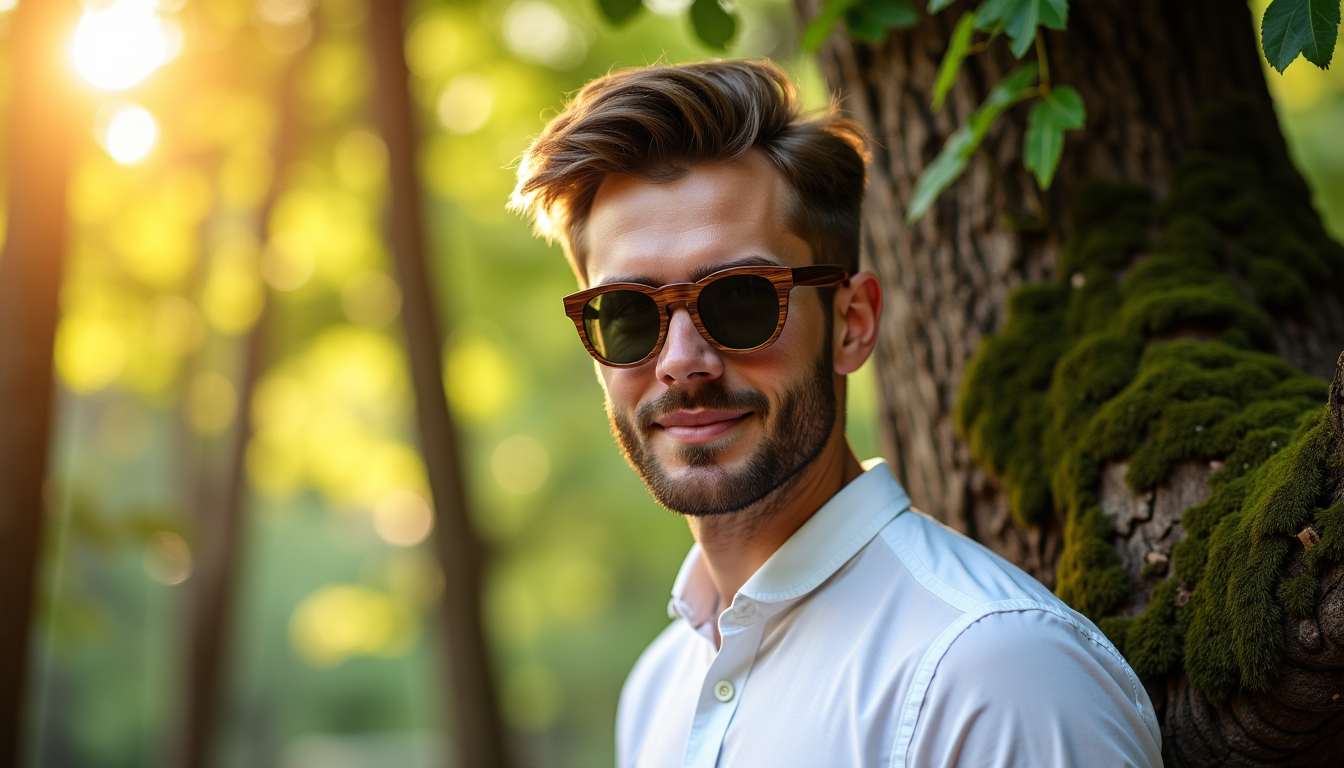 Illustration : "les accessoires en bois ne sont pas de — les lunettes de soleil en bois pour homme sont la grande tendance de l'année