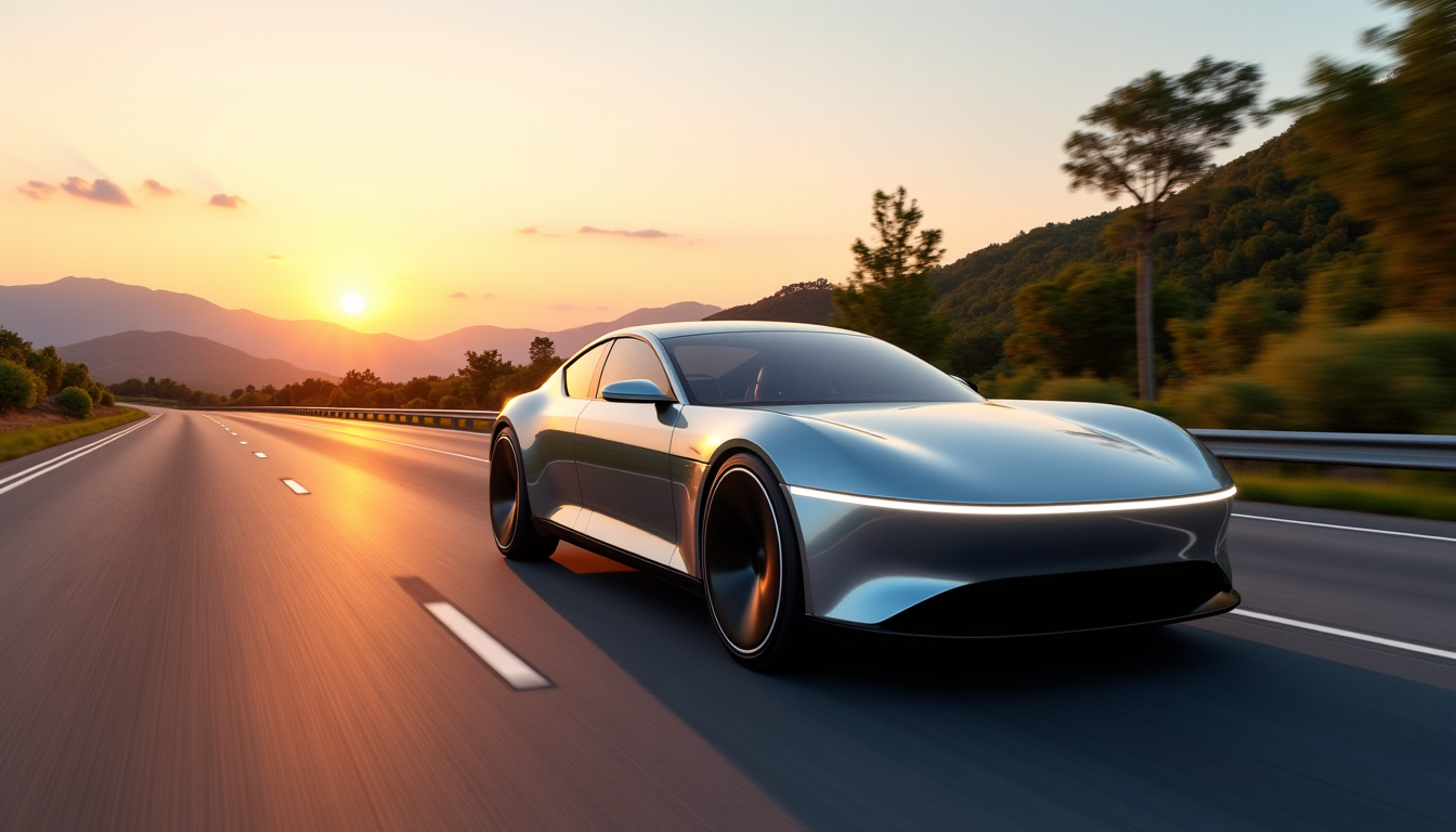 Illustration : "l'autonomie d'un véhicule électrique n'est plus une limite, — l'autonomie des voitures électriques révolutionne la conduite