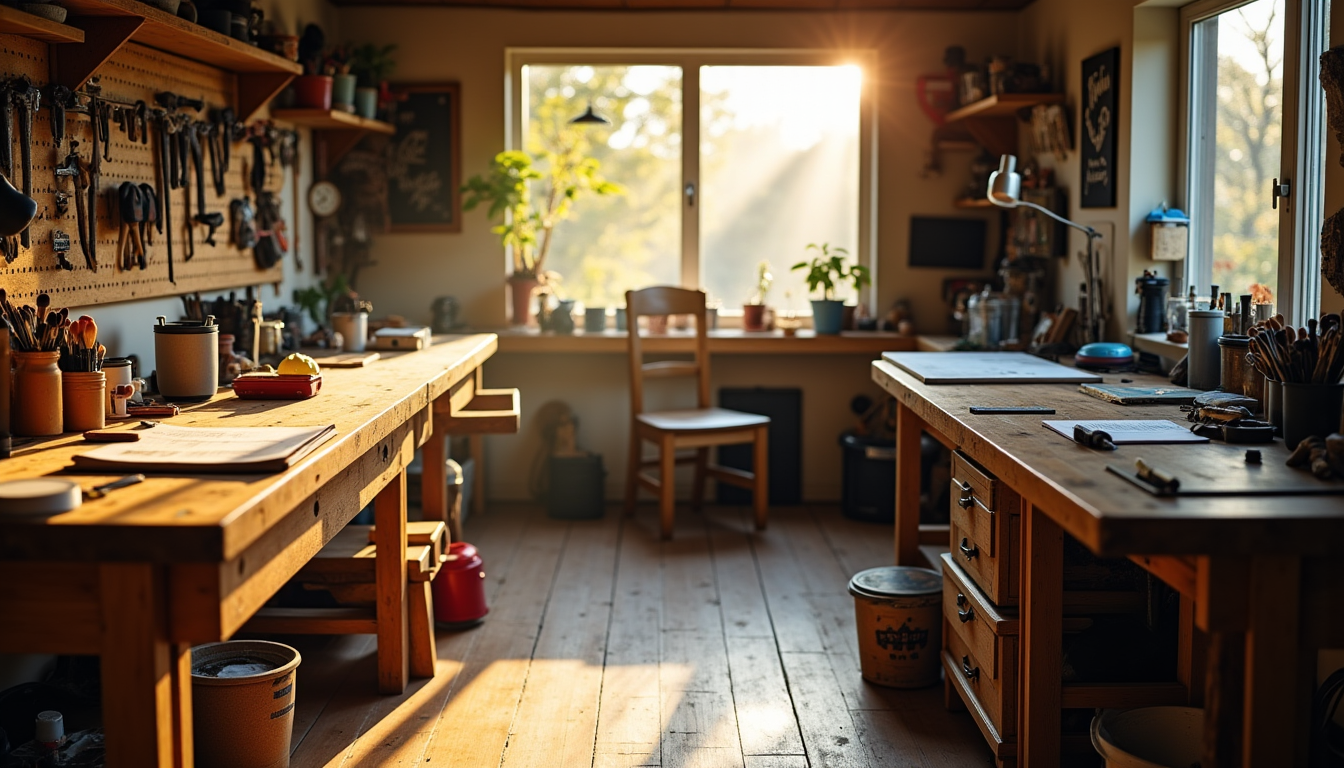 Illustration : iers créatifs. c'est une protection essentielle pour votre — créer un atelier maison : conseils pratiques et inspirants